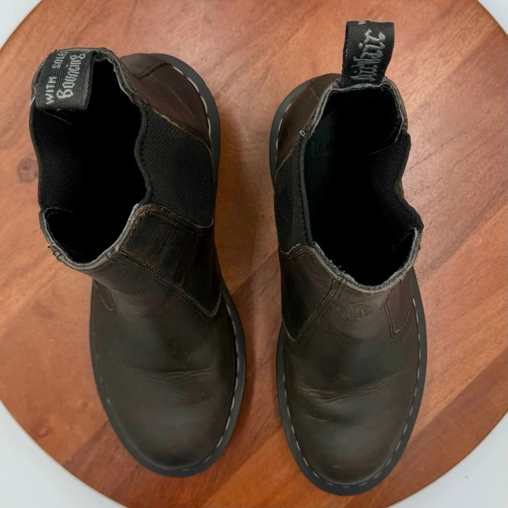 Doc Martens Cadence Rugged Leather Heeled Chelsea Boots Womens‎ 9 Chunky Grunge